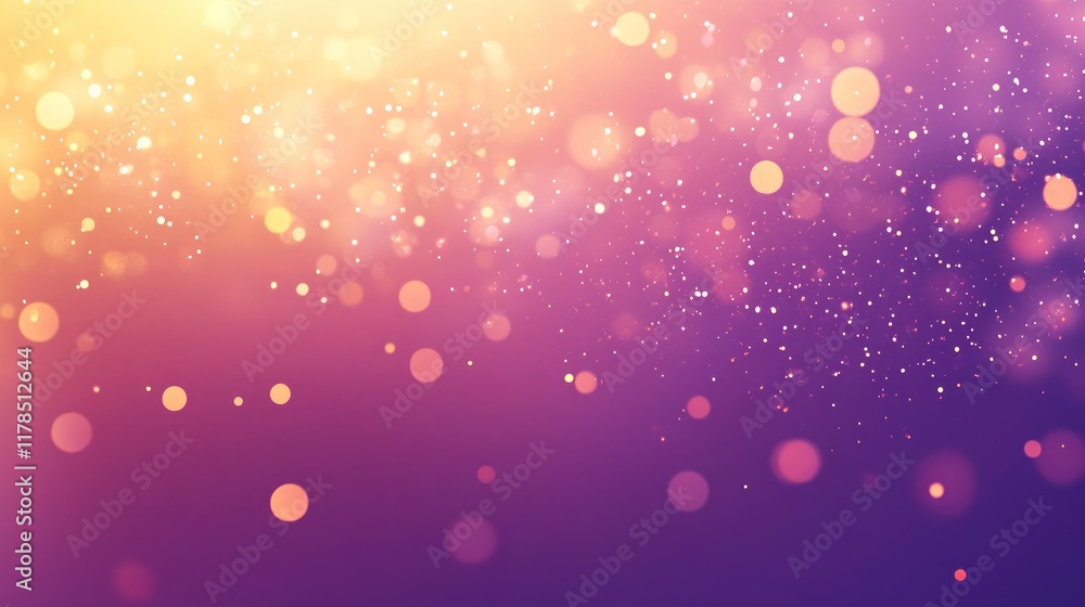 A vibrant abstract background with bokeh lights in purple and gold hues. A vibrant abstract background with bokeh lights in purple and gold hues.