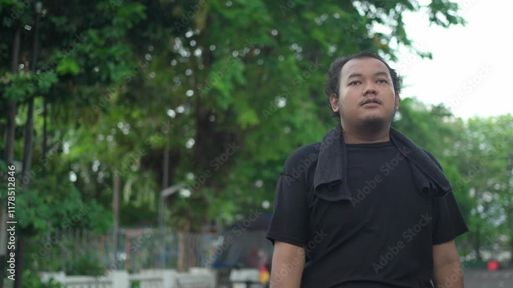 fat asian walk walking outdoor for exercise fat asian walk walking outdoor for exercise