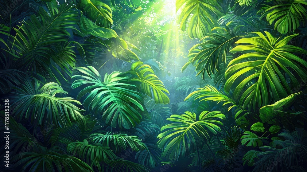 Jungle Lush Green Leaves Jungle Lush Green Leaves