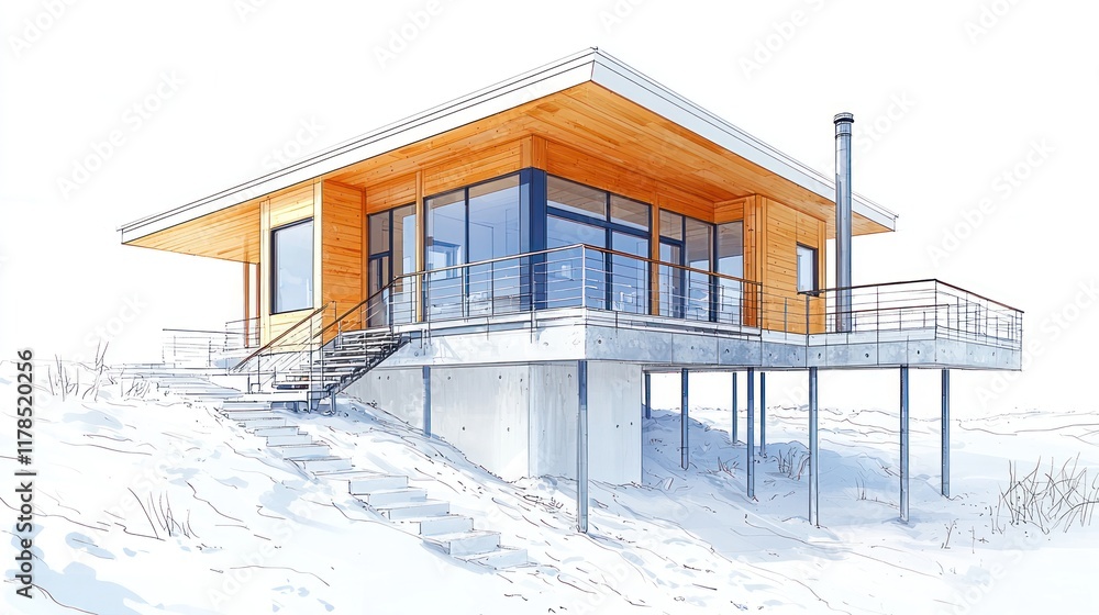 Architectural Design: Modern Elevated Coastal Home Architectural Design: Modern Elevated Coastal Home