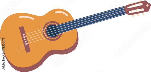 Classic acoustic guitar vector illustration