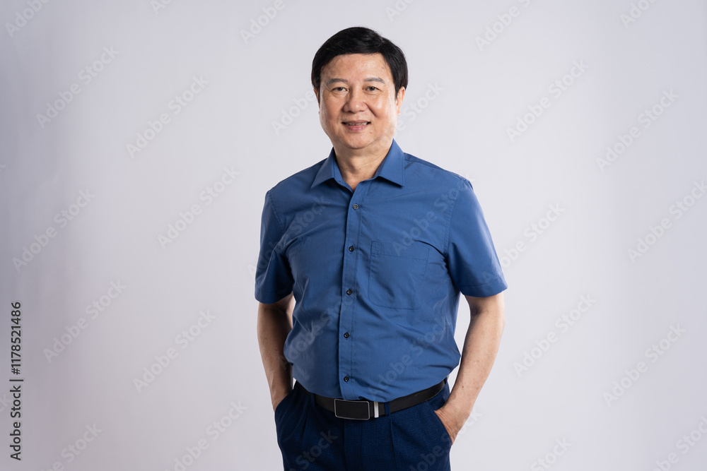Portrait of elderly male businessman posing on white background Portrait of elderly male businessman posing on white background