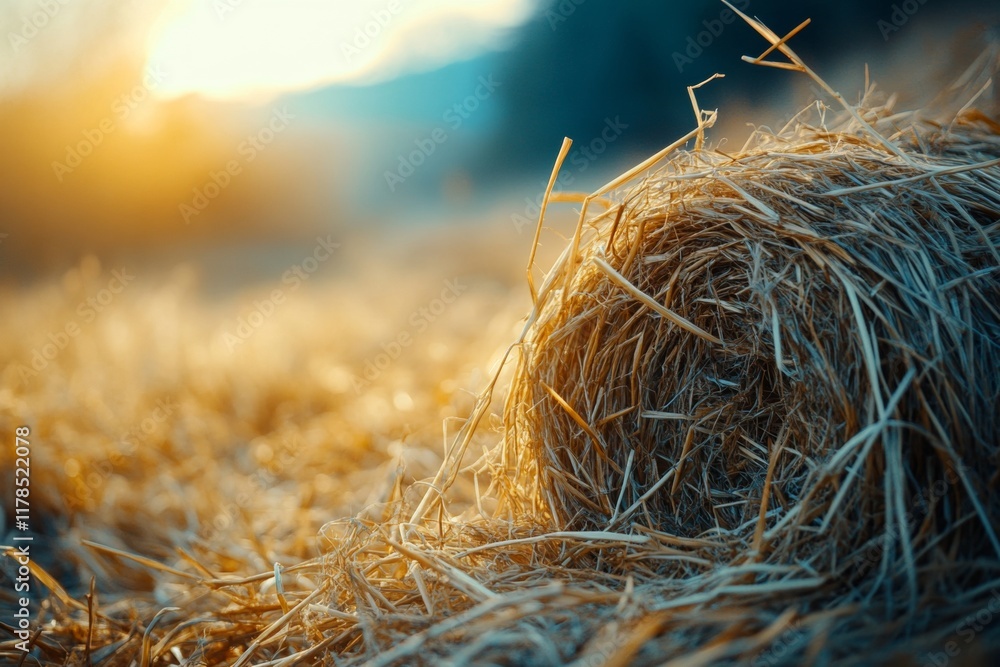 A pile of straw is on the ground A pile of straw is on the ground