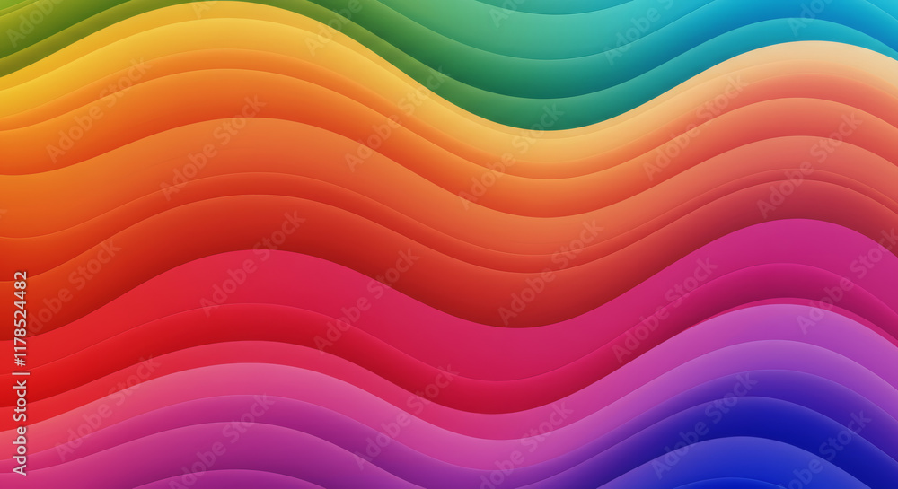Vibrant Rainbow Wave Abstract Background Colorful Gradient Swirls Dynamic Curves Smooth Texture Vibrant Rainbow Wave Abstract Background Colorful Gradient Swirls Dynamic Curves Smooth Texture