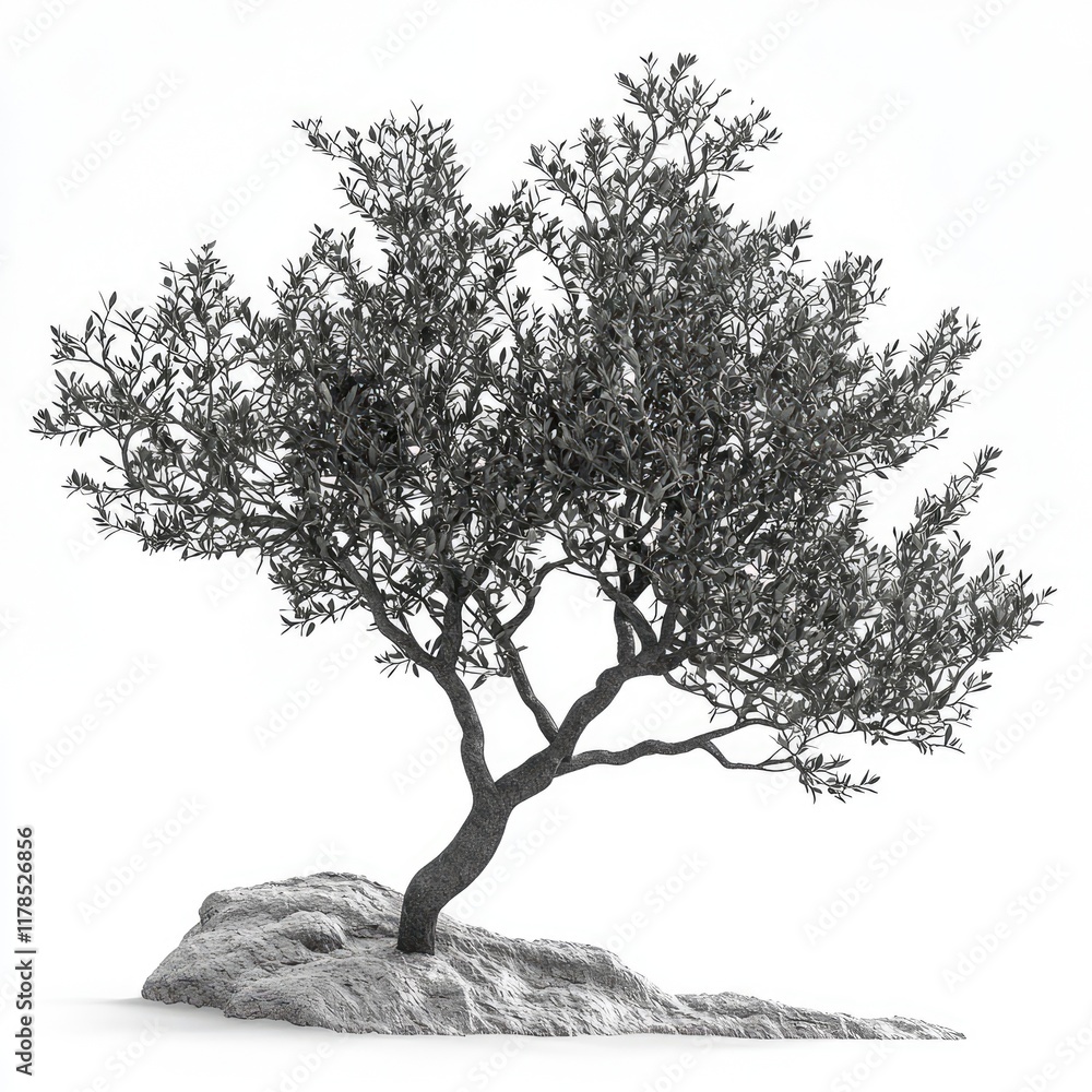 Fototapeta premium Majestic Olive Tree on Rock
