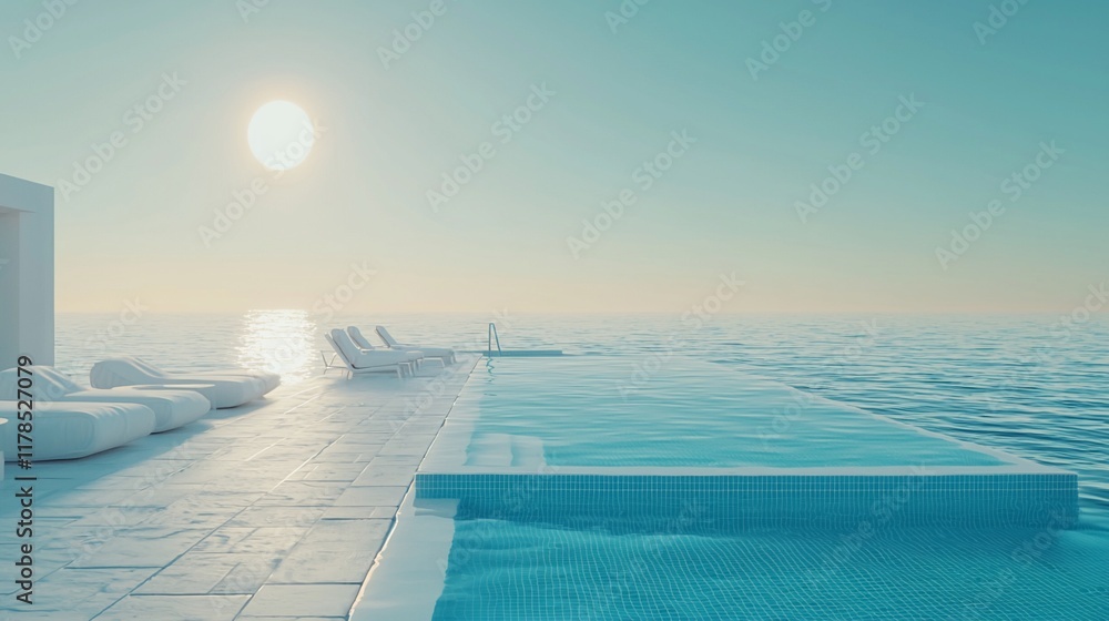 Infinity pool, ocean view, sunset, luxury resort. Infinity pool, ocean view, sunset, luxury resort.