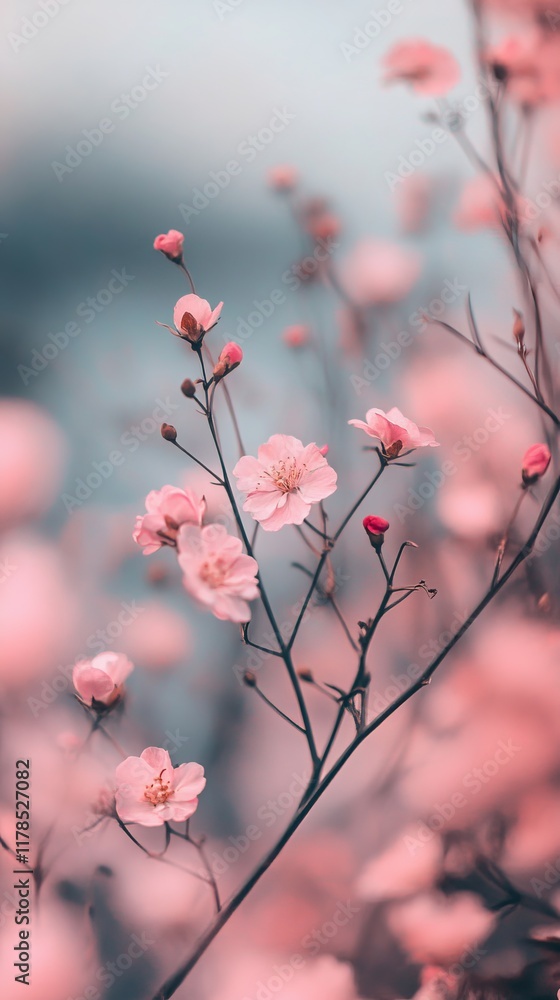 A serene arrangement of delicate pink blossoms against a soft background, capturing the essence of spring in a tranquil garden setting. Perfect for nature lovers. A serene arrangement of delicate pink blossoms against a soft background, capturing the essence of spring in a tranquil garden setting. Perfect for nature lovers.
