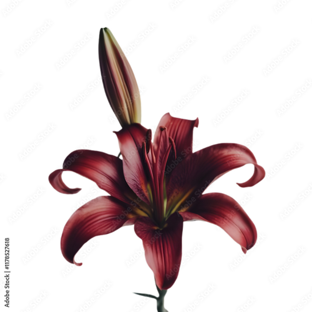 Naklejka premium PNG Flower plant lily white background.