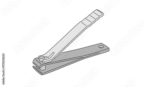 line art color of nail cutter illustration	