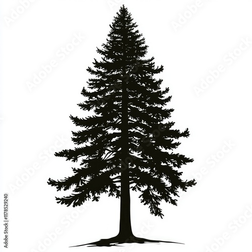 Majestic Pine Tree Silhouette photo