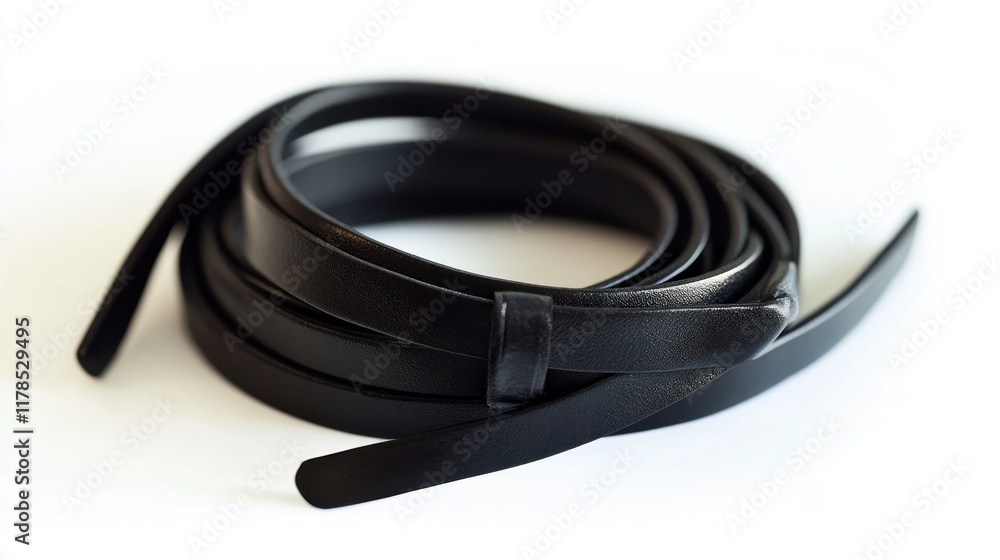 Elegant Black Leather Cord: Versatile Craft Supply Elegant Black Leather Cord: Versatile Craft Supply