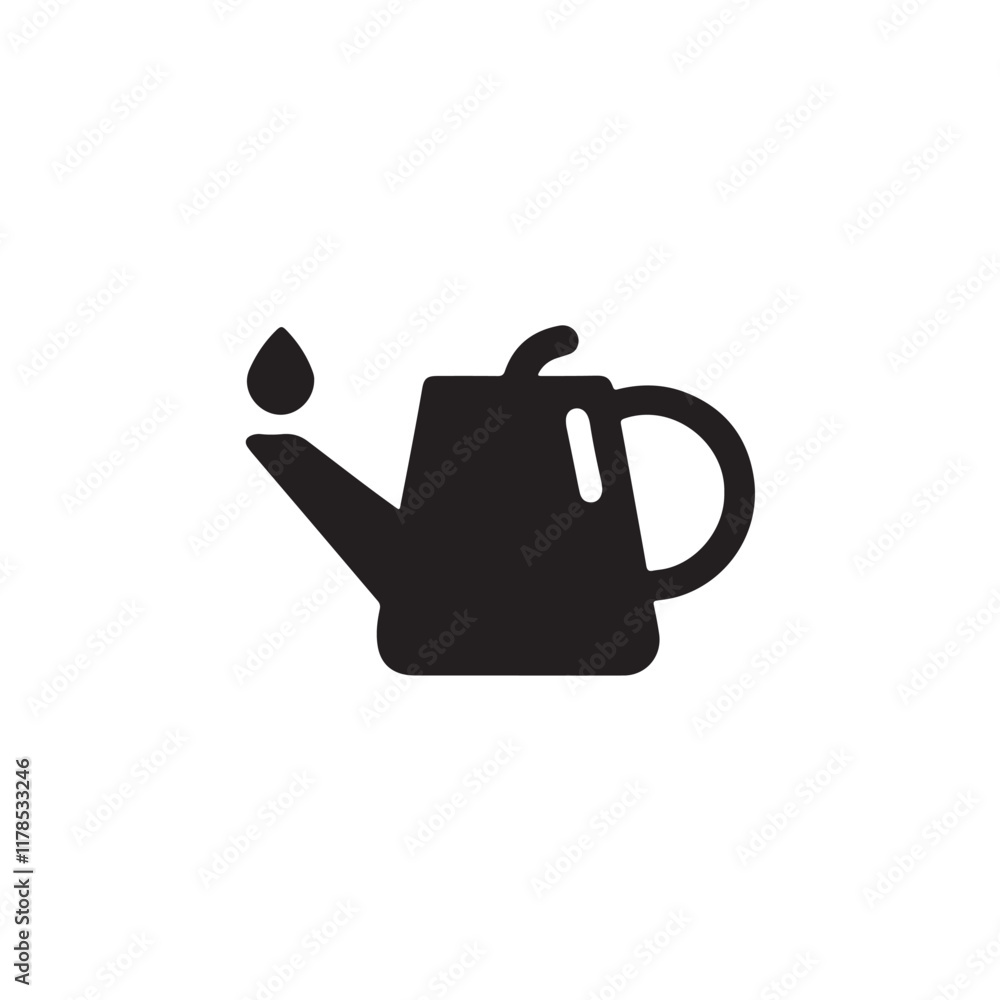 Obraz premium Watering can silhouette vector image