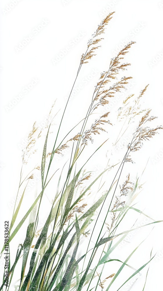 Delicate illustration of tall grass stems against a white backdrop, perfect for nature-themed designs and minimalist decor. Delicate illustration of tall grass stems against a white backdrop, perfect for nature-themed designs and minimalist decor.