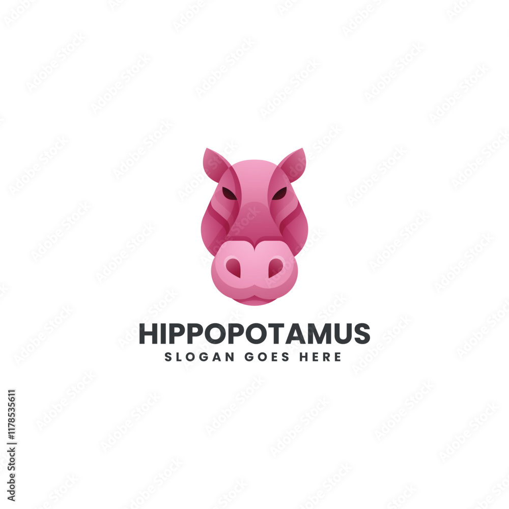Hippopotamus Gradient Colorful Logo Hippopotamus Gradient Colorful Logo