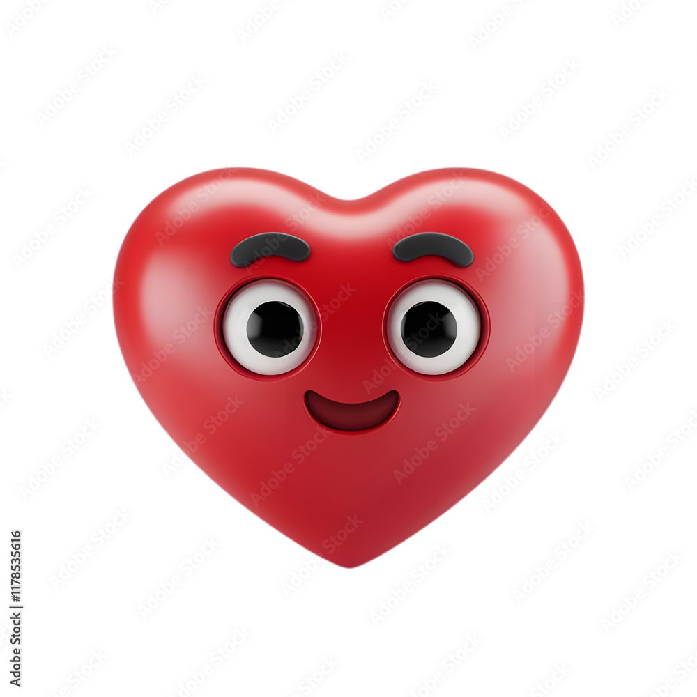 Fototapeta premium Transparent or PNG Image of a heart with a smile