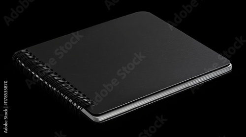 Wallpaper Mural A sleek black spiral notebook with a minimalist design, perfect for office, school, or personal use. Torontodigital.ca