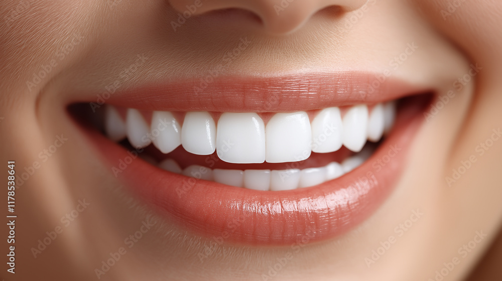 Close-Up of a Bright, Healthy Smile with Perfectly Aligned White Teeth. Ai generative Close-Up of a Bright, Healthy Smile with Perfectly Aligned White Teeth. Ai generative