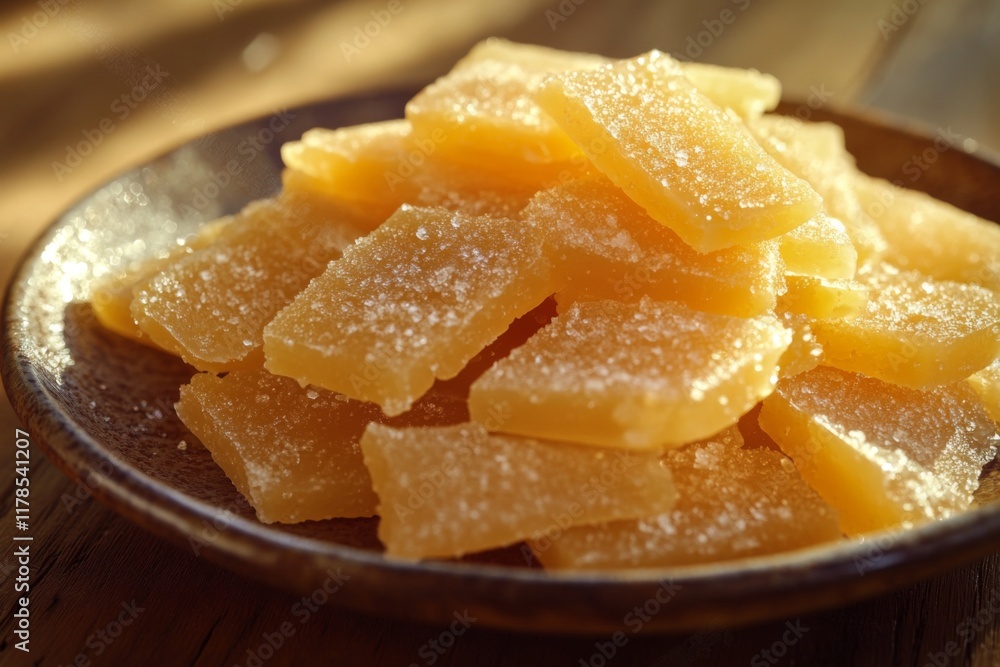 Close-up of candied orange slices in a bowl Close-up of candied orange slices in a bowl