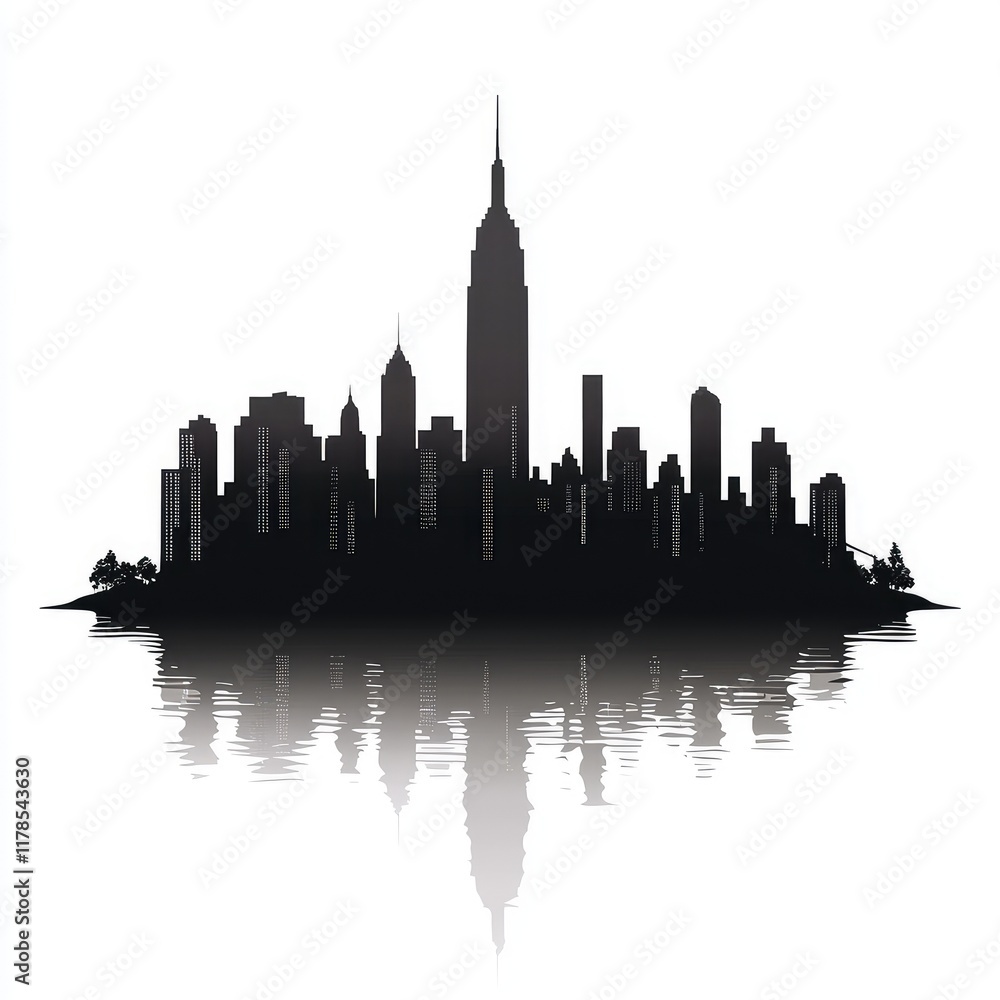 Obraz premium New York City Skyline Silhouette