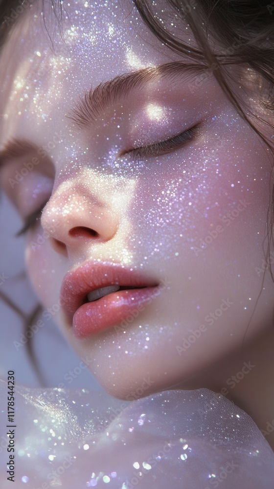 Soft lilac and icy gray sparkles create an ethereal atmosphere on dusky mauve background Soft lilac and icy gray sparkles create an ethereal atmosphere on dusky mauve background