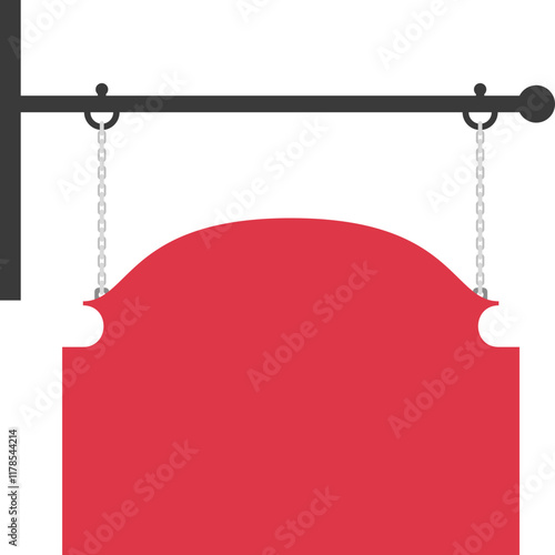 Illustration of a hanging sign board with blank copy space. Empty sign board for your design. 