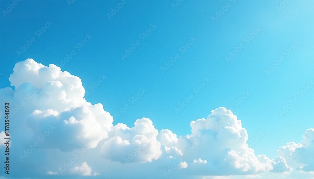 Soft white clouds float gently across a bright blue sky, soft, natural, white clouds Soft white clouds float gently across a bright blue sky, soft, natural, white clouds