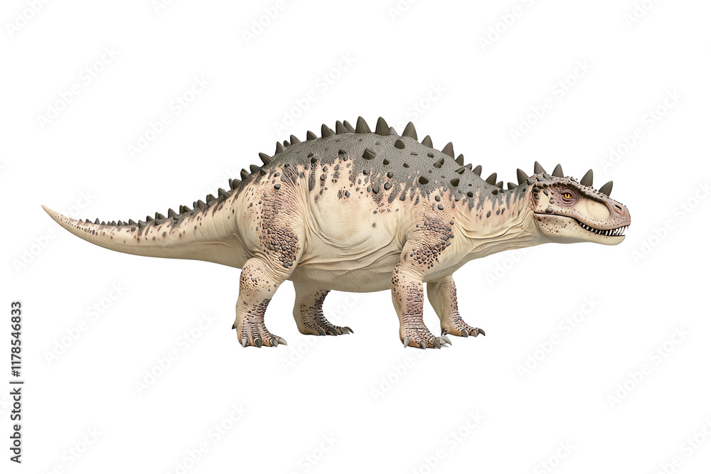 A prehistoric creature with a robust body, spiky back, and distinctive features, resembling a dinosaur. A prehistoric creature with a robust body, spiky back, and distinctive features, resembling a dinosaur.