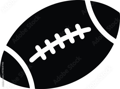 American football ball silhouette vector, American football ball icon, Football silhouette, Sports ball vector