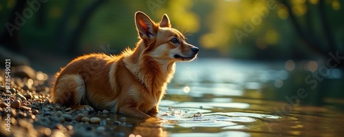 La donna strofa gli orecchi del cane da caccia con un piccolo bacio, baciare, giochi, femmina photo