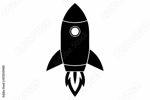 Rocket icon. Vector illustration. Rocket icon in flat style Spaceship launch vector illustration on white isolated background. Sputnik business concept
