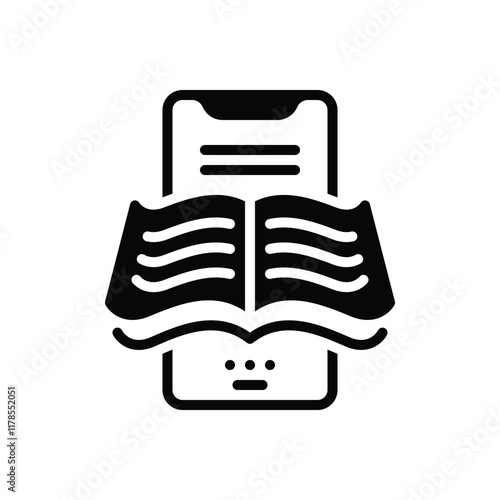 Black solid icon for ebook