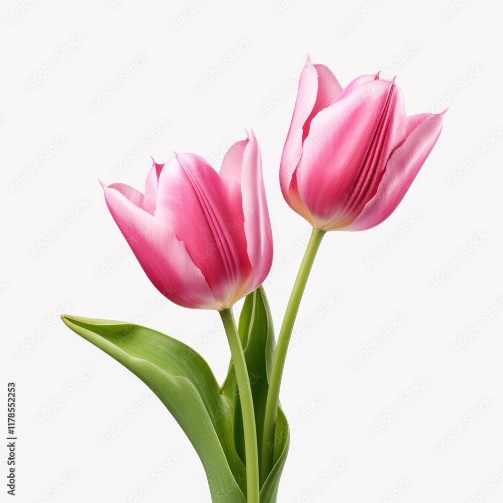 Vibrant pink tulips blooming beautifully. Vibrant pink tulips blooming beautifully.