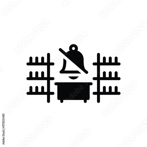 Black solid icon for silent