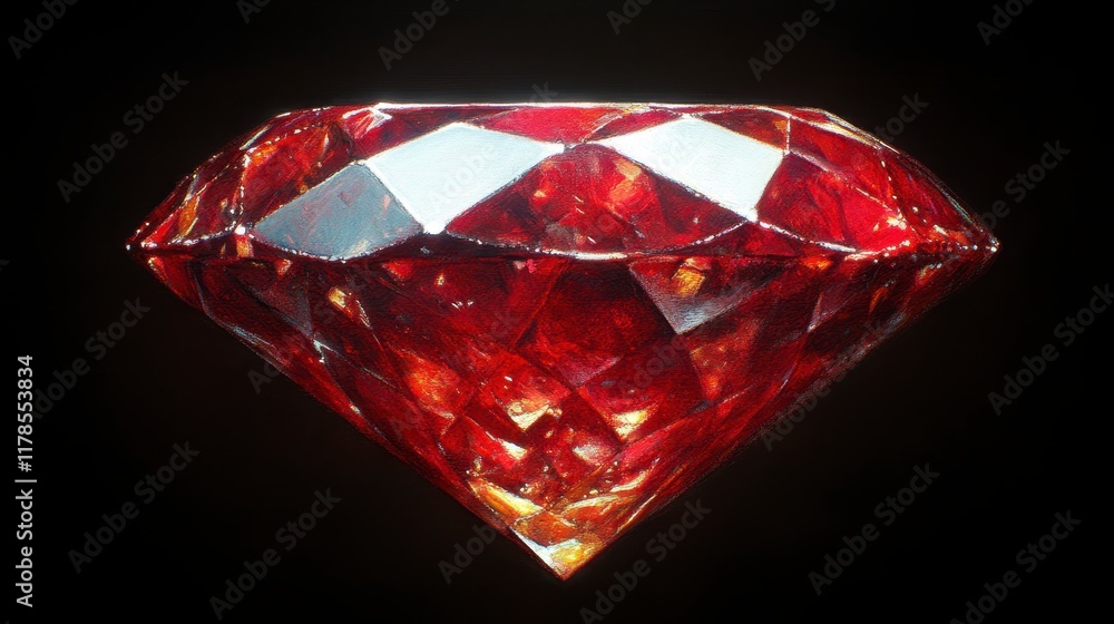 Sparkling red gemstone, brilliant cut, facets, luxury. Sparkling red gemstone, brilliant cut, facets, luxury.