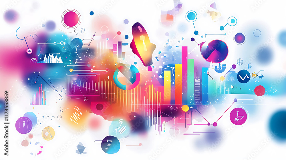 Obraz premium abstract colorful background with different elements. Vector illustration for your design