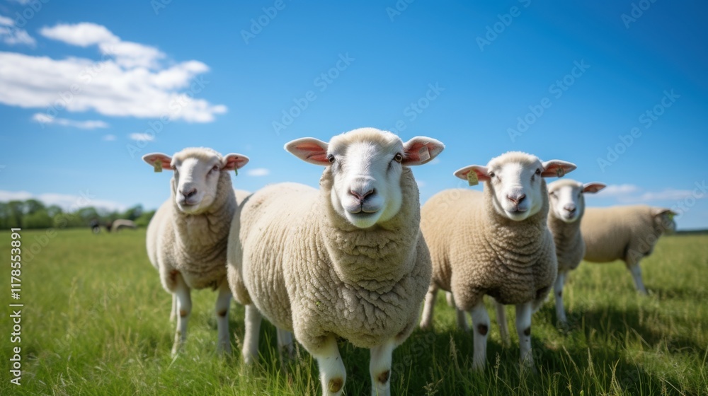 A peaceful scene of a fluffy sheep resting under a tree, with its wool slightly ruffled by the breeze. A peaceful scene of a fluffy sheep resting under a tree, with its wool slightly ruffled by the breeze.