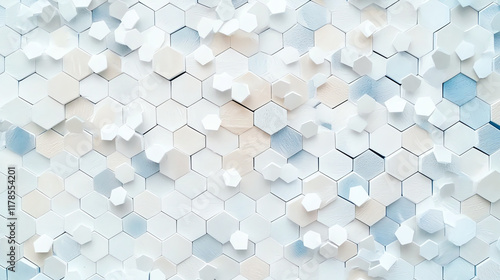 Abstract hexagon background. 3d rendering, 3d illustration.