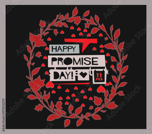 Happy Promise Day with plastic effect