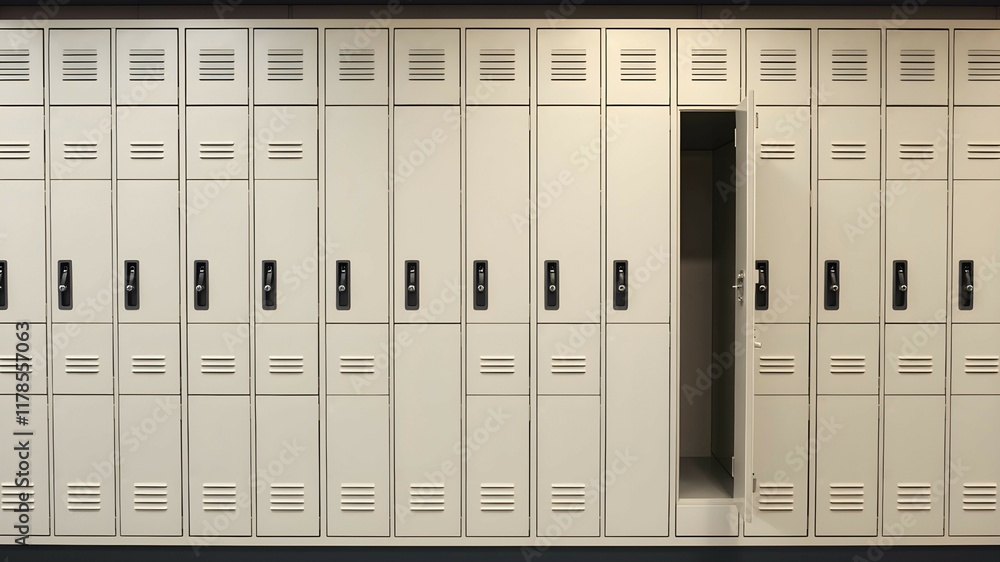 Metal Gym locker. Room with drawers for dressing room. Secure concept Metal Gym locker. Room with drawers for dressing room. Secure concept