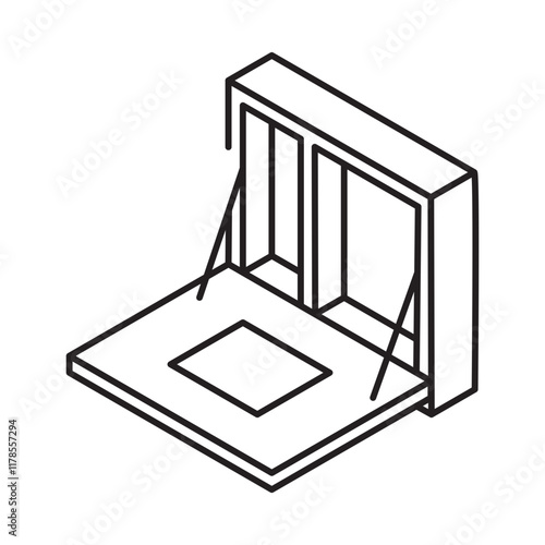 foldable working desk on wall