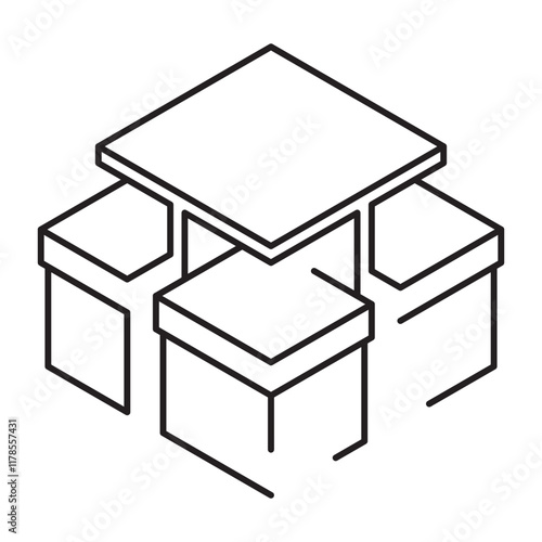 space saving desk and seats