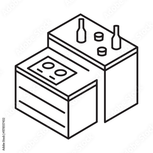 slideable mini kitchen set