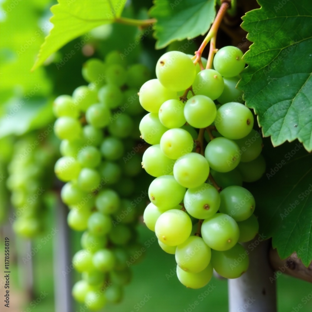 small green unripe grapes growing on a trellis, foliage, greenery, vines small green unripe grapes growing on a trellis, foliage, greenery, vines