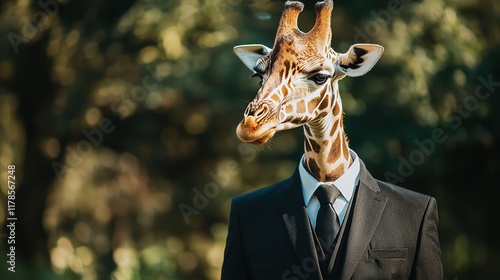 Giraffe in Suit: Surreal Wildlife Photo