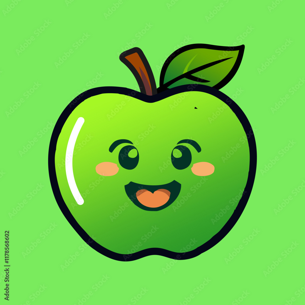 Obraz premium apple cartoon character