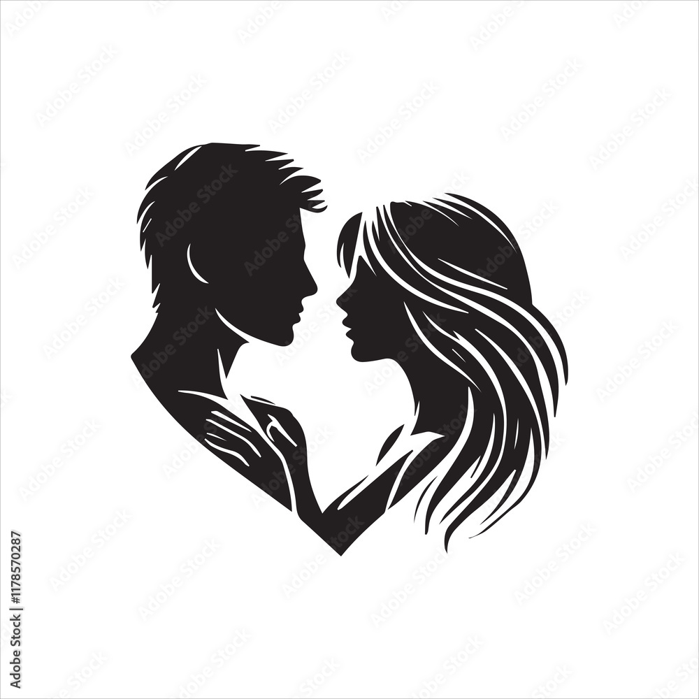 Silhouette of a Couple Icon Logo Vector on White Background
Silhouette of a Couple Icon Logo Vector on White Background