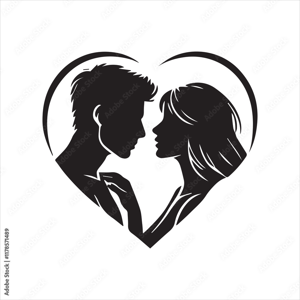 Silhouette of a Couple Icon Logo Vector on White Background
Silhouette of a Couple Icon Logo Vector on White Background