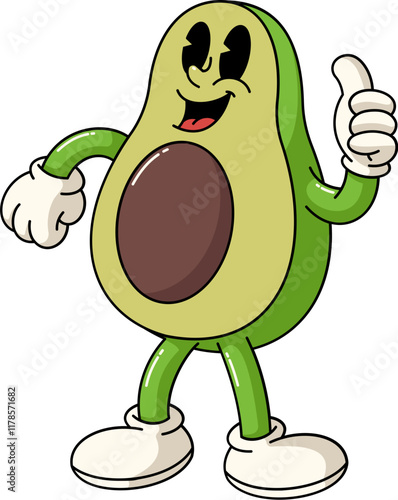 Avocado Retro Cartoon