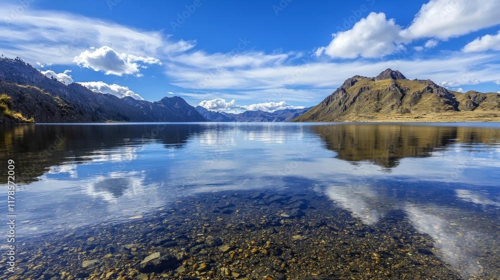 custom made wallpaper toronto digitalSerene reflection at lake titicaca peru nature's beauty captured in a tranquil landscape