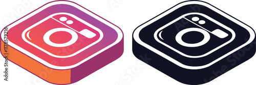 Minimalist backpack icons, red and black colors, simple geometric shapes, flat design, school supplies, luggage symbols, travel essentials, vector graphics, clean lines, contrasting colors, symmetrica